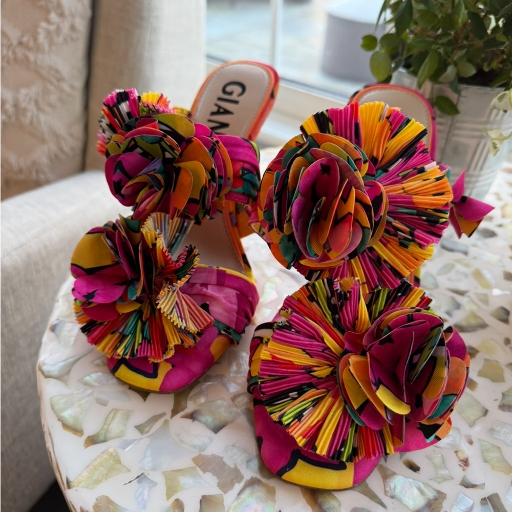 Gianvito Rossi Pink and Yellow Heels